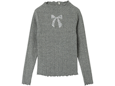 Name It light grey melange glitter bow shirt